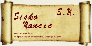 Sisko Mančić vizit kartica